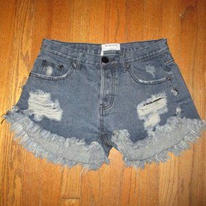 ONE X ONETEASPOON Cut-Off Jean Shorts